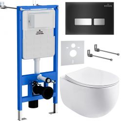 Комплект инсталляции для унитаза 6 в 1 Roxen StounFix Slim 964256 Glass черный