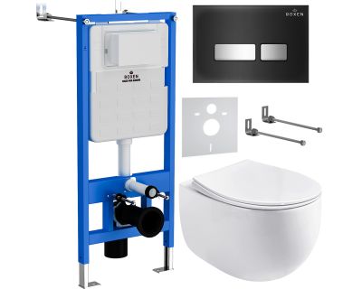 Комплект инсталляции для унитаза 6 в 1 Roxen StounFix Slim 964256 Glass черный