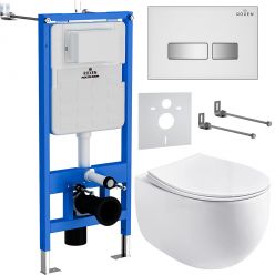 Комплект инсталляции для унитаза 6 в 1 Roxen StounFix Slim 964245 Glass белый