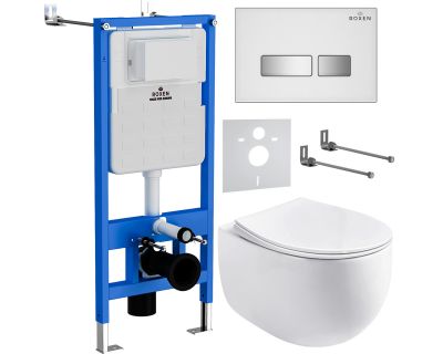 Комплект инсталляции для унитаза 6 в 1 Roxen StounFix Slim 964245 Glass белый