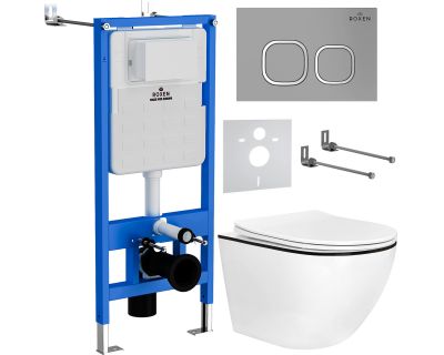 Комплект инсталляции для унитаза 6 в 1 Roxen StounFix Slim 964715 Santi хром матовый