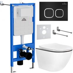 Комплект инсталляции для унитаза 6 в 1 Roxen StounFix Slim 964681 Santi черный матовый/хром