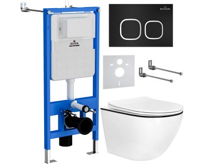 Комплект инсталляции для унитаза 6 в 1 Roxen StounFix Slim 964681 Santi черный матовый/хром