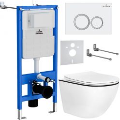 Комплект инсталляции для унитаза 6 в 1 Roxen StounFix Slim 964631 Santi белый глянец/хром