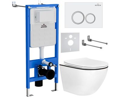 Комплект инсталляции для унитаза 6 в 1 Roxen StounFix Slim 964631 Santi белый глянец/хром