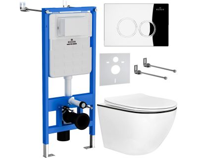 Комплект инсталляции для унитаза 6 в 1 Roxen StounFix Slim 964658 Santi хром глянец