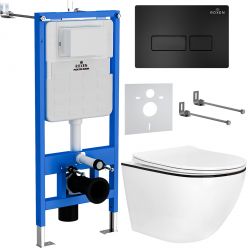 Комплект инсталляции для унитаза 6 в 1 Roxen StounFix Slim 964755 Caspia черный матовый