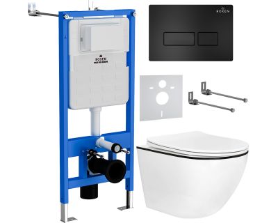 Комплект инсталляции для унитаза 6 в 1 Roxen StounFix Slim 964755 Caspia черный матовый