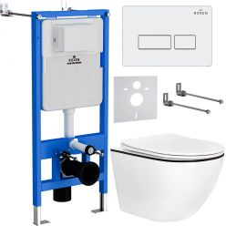 Комплект инсталляции для унитаза 6 в 1 Roxen StounFix Slim 964744 Caspia белый глянец