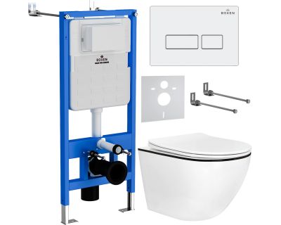 Комплект инсталляции для унитаза 6 в 1 Roxen StounFix Slim 964744 Caspia белый глянец