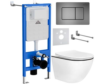 Комплект инсталляции для унитаза 6 в 1 Roxen StounFix Slim 964862 Steel оружейная сталь