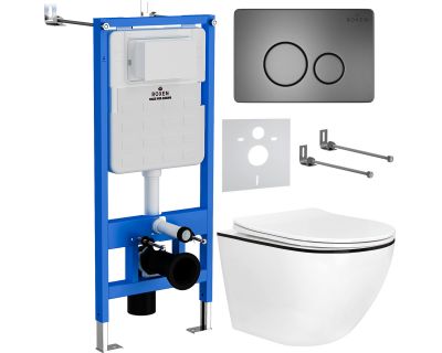 Комплект инсталляции для унитаза 6 в 1 Roxen StounFix Slim 964894 Steel оружейная сталь