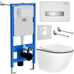 Комплект инсталляции для унитаза 6 в 1 Roxen StounFix Slim 964909 Glass белый