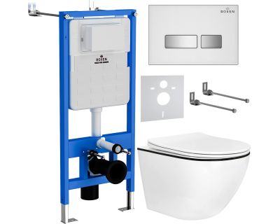 Комплект инсталляции для унитаза 6 в 1 Roxen StounFix Slim 964909 Glass белый