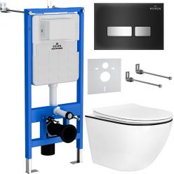 Комплект инсталляции для унитаза 6 в 1 Roxen StounFix Slim 964974 Glass черный