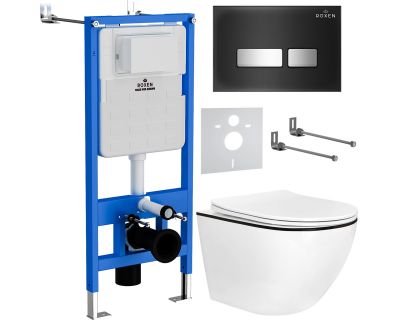 Комплект инсталляции для унитаза 6 в 1 Roxen StounFix Slim 964974 Glass черный