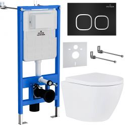 Комплект инсталляции Roxen StounFix Slim 543489 6в1 клавиша черный матовый