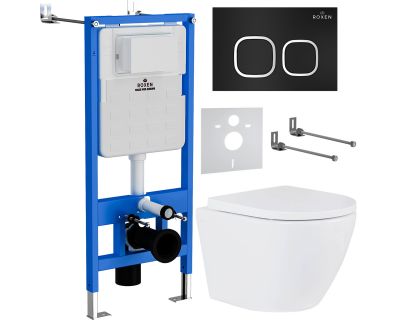 Комплект инсталляции Roxen StounFix Slim 543489 6в1 клавиша черный матовый