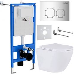 Комплект инсталляции Roxen StounFix Slim 546881 клавиша хром глянцевый