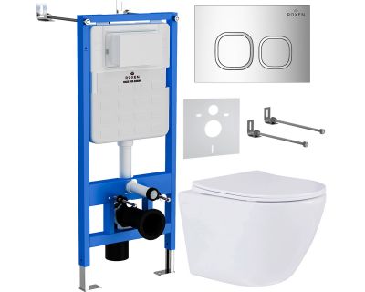 Комплект инсталляции Roxen StounFix Slim 546881 клавиша хром глянцевый