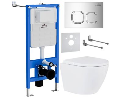 Комплект инсталляции Roxen StounFix Slim 547461 клавиша хром глянцевый