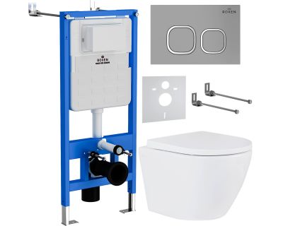 Комплект инсталляции Roxen StounFix Slim 560993 клавиша хром матовый