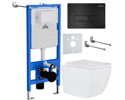 Комплект инсталляции Roxen StounFix Slim 579341 клавиша черный матовый