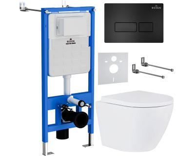 Комплект инсталляции Roxen StounFix Slim 579124 клавиша черный матовый