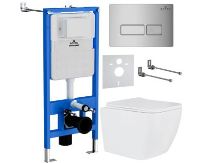 Комплект инсталляции Roxen StounFix Slim 592045 клавиша хром глянцевый