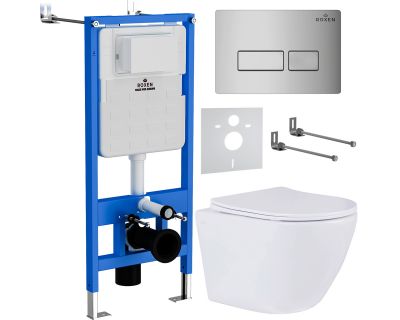Комплект инсталляции Roxen StounFix Slim 583589 клавиша хром глянцевый