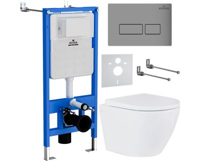 Комплект инсталляции Roxen StounFix Slim 605017 клавиша хром матовый