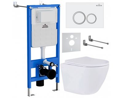 Комплект инсталляции с унитазом Roxen StounFix Slim 501057