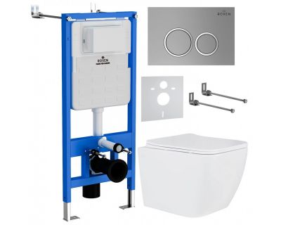 Комплект инсталляции с унитазом Roxen StounFix Slim 530473