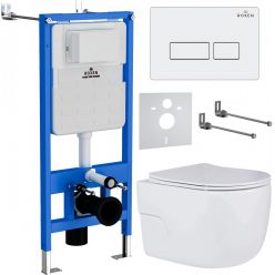 Комплект инсталляции Roxen с унитазом StounFix Slim 576390 клавиша белый глянцевый