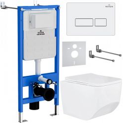 Комплект инсталляции Roxen с унитазом StounFix Slim 577353 клавиша белый глянцевый