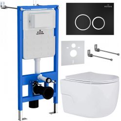 Комплект инсталляции Roxen с унитазом StounFix Slim 507197 клавиша черная