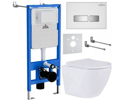 Комплект инсталляции Roxen с унитазом StounFix Slim 633220 белый