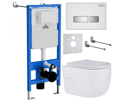 Комплект инсталляции Roxen с унитазом StounFix Slim 636623 белый