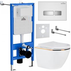 Комплект инсталляции Roxen с унитазом StounFix Slim 904965 клавиша белый