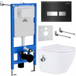 Комплект инсталляции Roxen с унитазом StounFix Slim 963184 клавиша черная