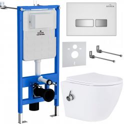 Комплект инсталляции Roxen с унитазом StounFix Slim 962866 клавиша белая