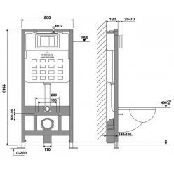 Комплект инсталляции с унитазом Roxen StounFix Dual Fresh 543169