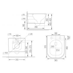 Комплект инсталляции с унитазом Roxen StounFix Slim 513314