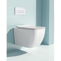 Комплект инсталляции Roxen с унитазом StounFix Slim 571468 клавиша белый глянцевый