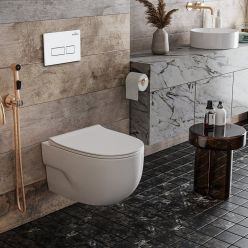 Комплект инсталляции Roxen с унитазом StounFix Slim 576390 клавиша белый глянцевый