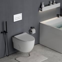 Комплект инсталляции Roxen с унитазом StounFix Slim 576390 клавиша белый глянцевый