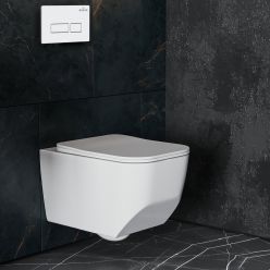 Комплект инсталляции Roxen с унитазом StounFix Slim 577353 клавиша белый глянцевый