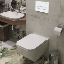 Комплект инсталляции Roxen с унитазом StounFix Slim 577353 клавиша белый глянцевый