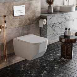 Комплект инсталляции Roxen с унитазом StounFix Slim 577353 клавиша белый глянцевый