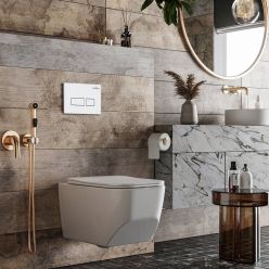 Комплект инсталляции Roxen с унитазом StounFix Slim 577353 клавиша белый глянцевый